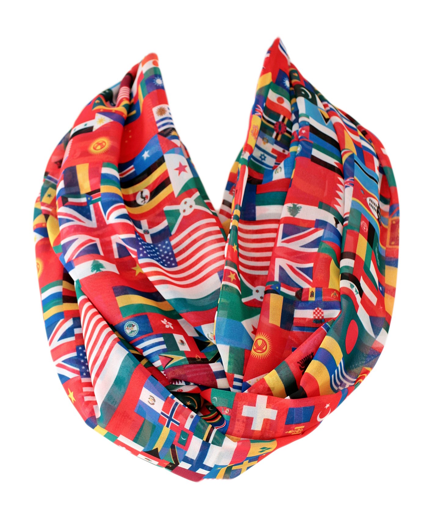 Etwoa World Flags Infinity Scarf Circle Scarf Loop Scarf