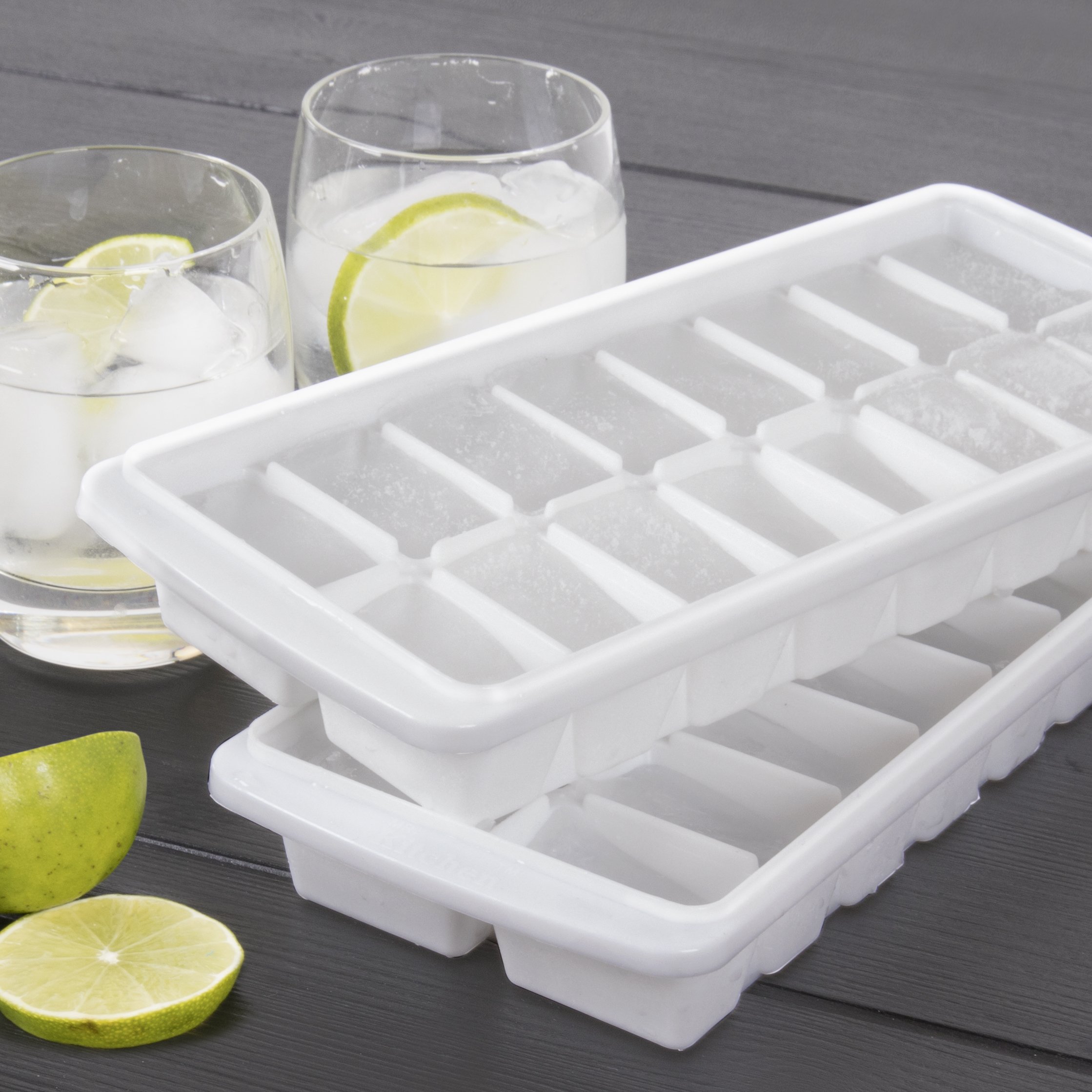 Kangaroo Ice Cube Tray(4 Pack), Ice Tray, Ice Cube Trays for Freezer, Ice Mold, Ice Trays for Freezer, Ice Cube Mold, Stackable Ice Cube Trays, Easy-Release Plastic Ice Tray