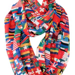 Etwoa World Flags Infinity Scarf Circle Scarf Loop Scarf