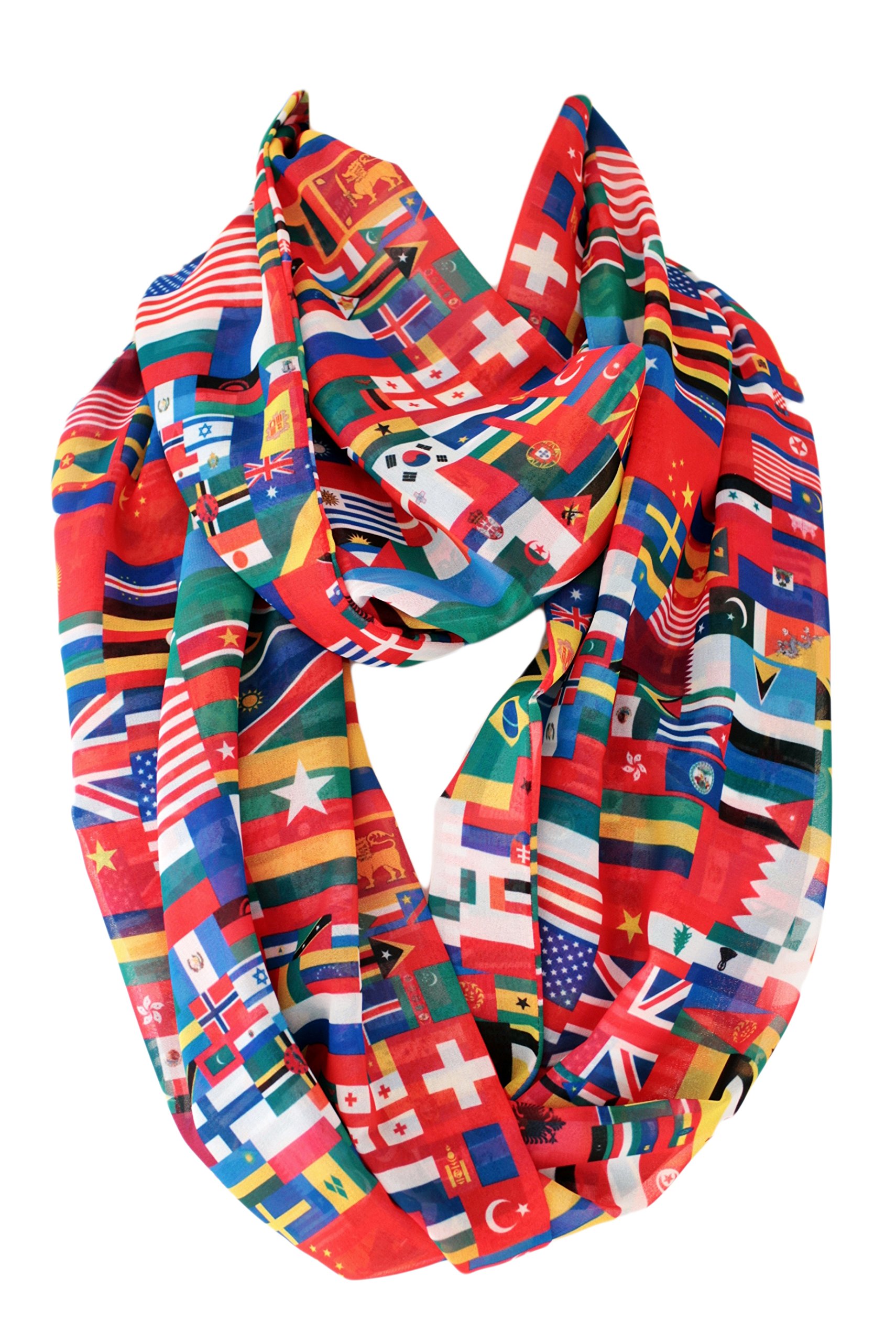 Etwoa World Flags Infinity Scarf Circle Scarf Loop Scarf