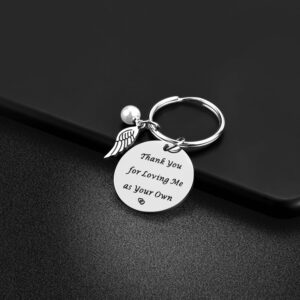 iJuqi Step Mom Gifts Keychain - Mother's Day Gift for Step Mom From Daughter Son, Thank You for Loving Me As Your Own Stepmother Keychain, Step Mom Christmas Gifts Birthday Gifts