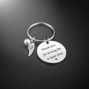 iJuqi Step Mom Gifts Keychain - Mother's Day Gift for Step Mom From Daughter Son, Thank You for Loving Me As Your Own Stepmother Keychain, Step Mom Christmas Gifts Birthday Gifts