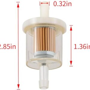 Powtol 691035 493629 Fuel Filter for Briggs Straton 40 micron 1/4 Inline Fuel filter 12hp 17.5hp 27hp 35hp Engines Replace Kawasaki 49019-7001 7-07061 Lawn Mower Replacement Parts (Pack of 3)