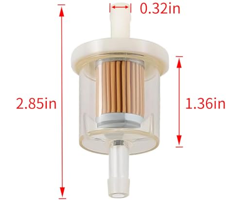 Powtol 691035 493629 Fuel Filter for Briggs Straton 40 micron 1/4 Inline Fuel filter 12hp 17.5hp 27hp 35hp Engines Replace Kawasaki 49019-7001 7-07061 Lawn Mower Replacement Parts (Pack of 3)