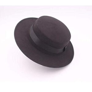 ASTRQLE Classic Black Fashion Fedora Flat Hat Elegant Jazz Hats Brim Church Derby Cap ()