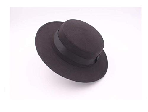 ASTRQLE Classic Black Fashion Fedora Flat Hat Elegant Jazz Hats Brim Church Derby Cap ()