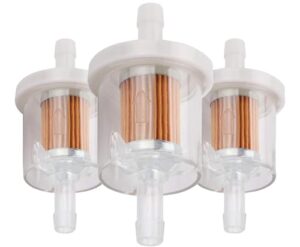 powtol 691035 493629 fuel filter for briggs straton 40 micron 1/4 inline fuel filter 12hp 17.5hp 27hp 35hp engines replace kawasaki 49019-7001 7-07061 lawn mower replacement parts (pack of 3)