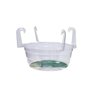 Curtis Wagner Plastics Plant Hanging Basket Drip Pans (5-Pack) - Clear, Round (Diameter = 9" Base, 12" Top, 3.75" Depth) Thin Plastic Indoor Outdoor