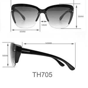 TAHARI womens Th705 Stylish UV Protective Women s Cat Eye Sunglasses Elegant Gifts for Women 66 mm, Black, mm US