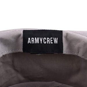 Armycrew Cotton Twill Fisherman Roll Up Bucket Hat with Stripe Band - Grey Black - LXL