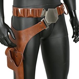 Xcoser Belt Cosplay PU Leather Holster Costume Props Adjustable Costume Accessories (Metal Belt Brown)