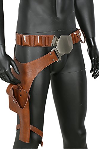 Xcoser Belt Cosplay PU Leather Holster Costume Props Adjustable Costume Accessories (Metal Belt Brown)