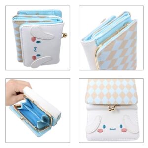 Honbay Fashion Cute Cartoon Wallet, Small Wallet, Women Ladies Short Wallet, PU Leather Tri-fold Wallet, Money Bag, Coin Cash Cards Pouch Purse, Kiss Lock Change Purse Clutch Purse