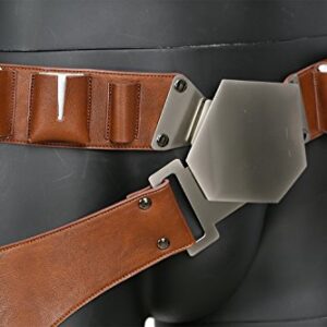 Xcoser Belt Cosplay PU Leather Holster Costume Props Adjustable Costume Accessories (Metal Belt Brown)