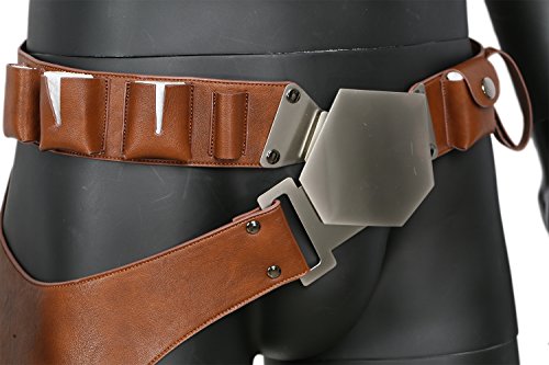 Xcoser Belt Cosplay PU Leather Holster Costume Props Adjustable Costume Accessories (Metal Belt Brown)