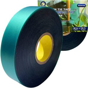 ugold 8 mil extra thick 150 feet x 1'' stretch plant tie tape, garden tie tape for planting and grafting, plant ribbon for tomatoes, grapes and trees, green tie tape, garden stake for vinyard