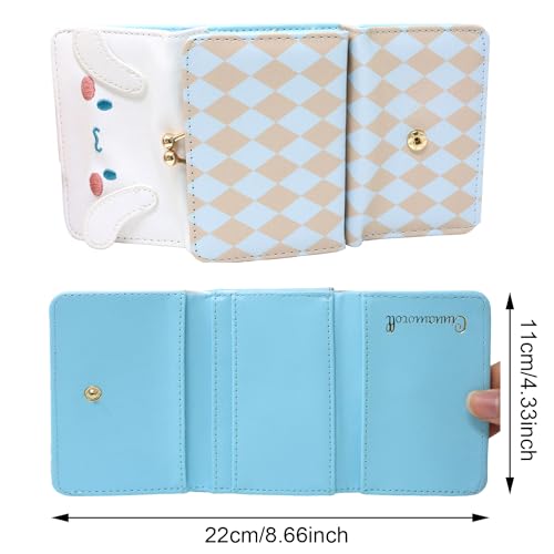 Honbay Fashion Cute Cartoon Wallet, Small Wallet, Women Ladies Short Wallet, PU Leather Tri-fold Wallet, Money Bag, Coin Cash Cards Pouch Purse, Kiss Lock Change Purse Clutch Purse