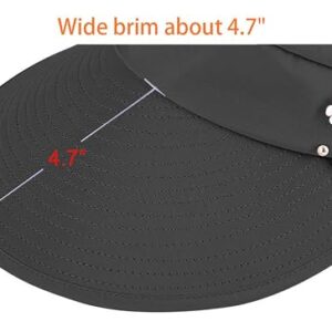 HINDAWI Sun Hats for Women Sun Hat Wide Brim UV Protection Summer Beach Foldable Visor Black