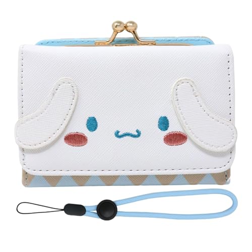 Honbay Fashion Cute Cartoon Wallet, Small Wallet, Women Ladies Short Wallet, PU Leather Tri-fold Wallet, Money Bag, Coin Cash Cards Pouch Purse, Kiss Lock Change Purse Clutch Purse