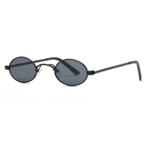 kimorn sunglasses small round metal frame oval candy colors unisex sun glasses k0577 (black)