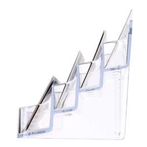 Hipiwe 2pcs 8 Pockets Acrylic Business Card Holder Stand Clear Desktop Countertop Acrylic Index Card Filling Display