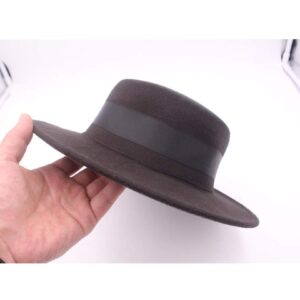 ASTRQLE Classic Black Fashion Fedora Flat Hat Elegant Jazz Hats Brim Church Derby Cap ()