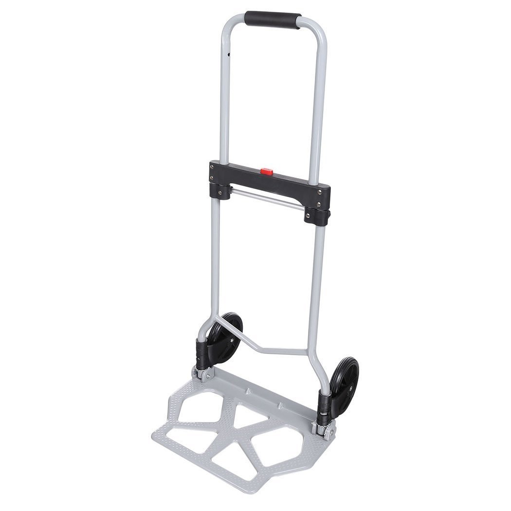 220lbs Portable Heavy Duty Folding Hand Truck Luggage Cart Dolly with 2 Wheels-Black for Travel, Shopping Or Industrial