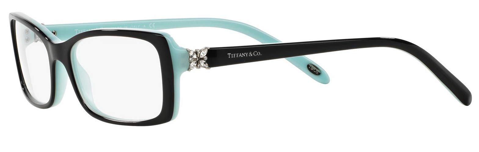 Tiffany & Co. TF 2091-B Women Rectangle Eyeglasses RX - able Frame (Black Blue 8055, 53)