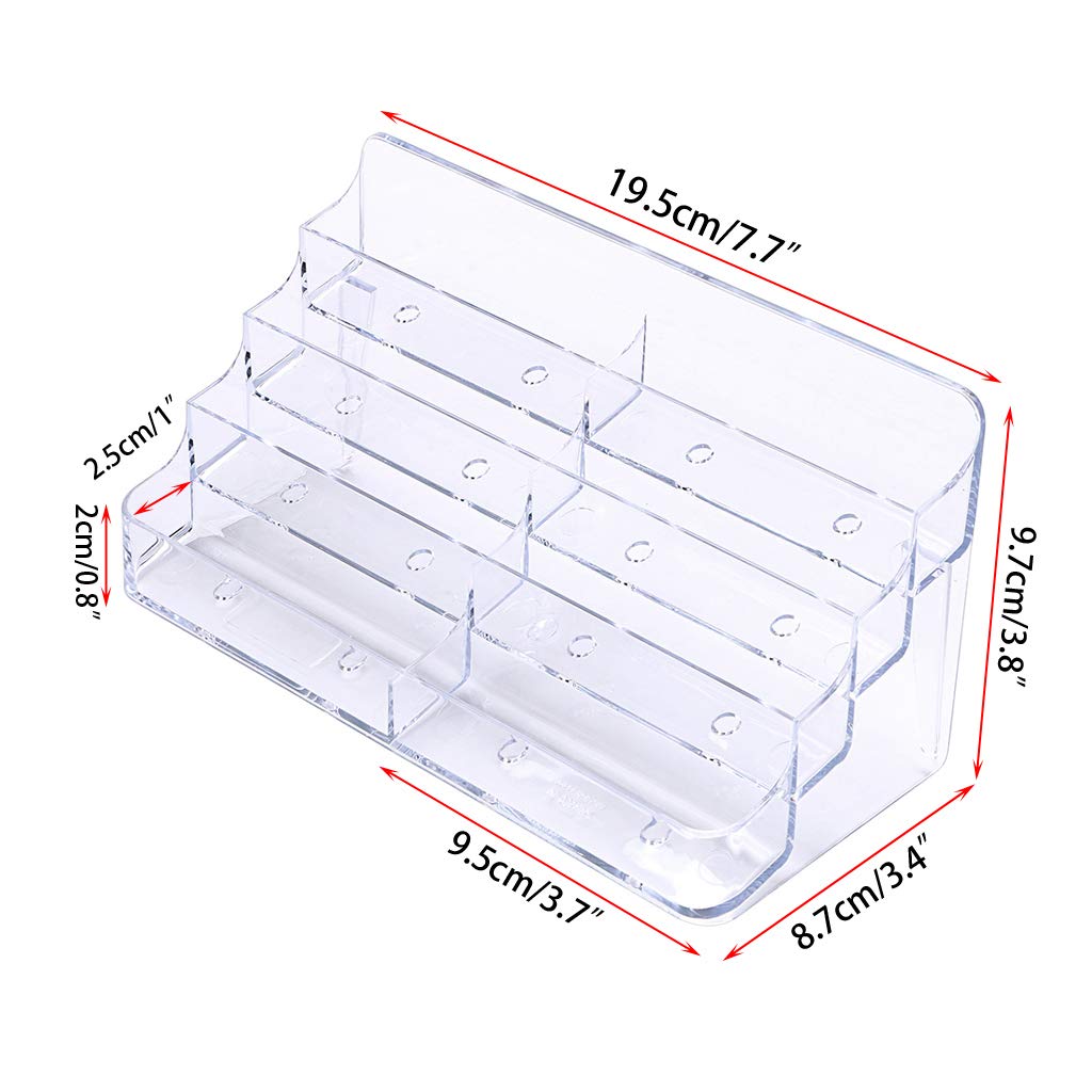 Hipiwe 2pcs 8 Pockets Acrylic Business Card Holder Stand Clear Desktop Countertop Acrylic Index Card Filling Display