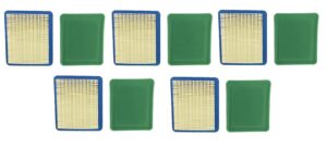 raisman air filter and pre-filter combo compatible with briggs 491588 491588s air filter compatible with 491435 491435s pre-filter (5-pack)