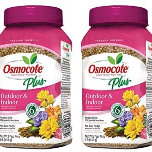 Osmocote Plus Outdoor and Indoor Smart-Release Plant Food, 1-Pound (Plant Fertilizer) - Pack of 2