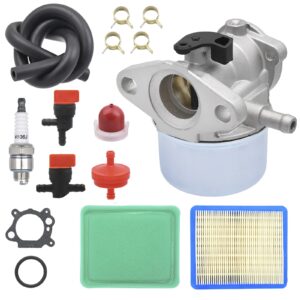 NIMTEK 790120 Carburetor with Filter Spark Plug Tune up Kit for B&S 499617 499974 692648 693909 694202 Lawn Mower Carb