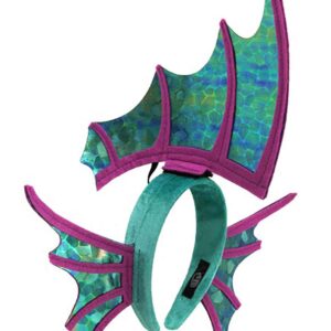 Seahorse Shimmer Sparkle Fin Headband - Velvet Fabric with Felt Wings, Lightweight and Comfortable