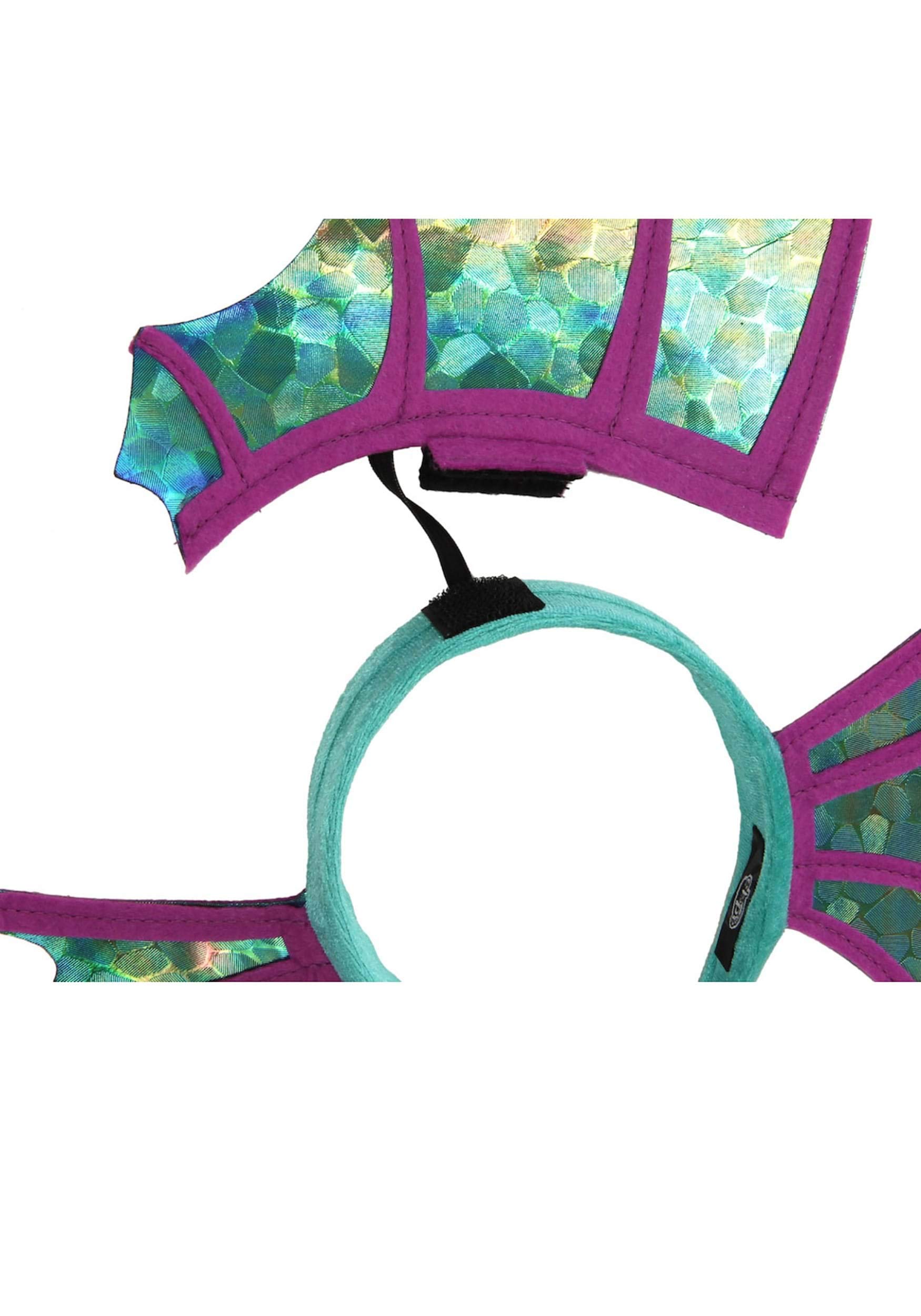 Seahorse Shimmer Sparkle Fin Headband - Velvet Fabric with Felt Wings, Lightweight and Comfortable