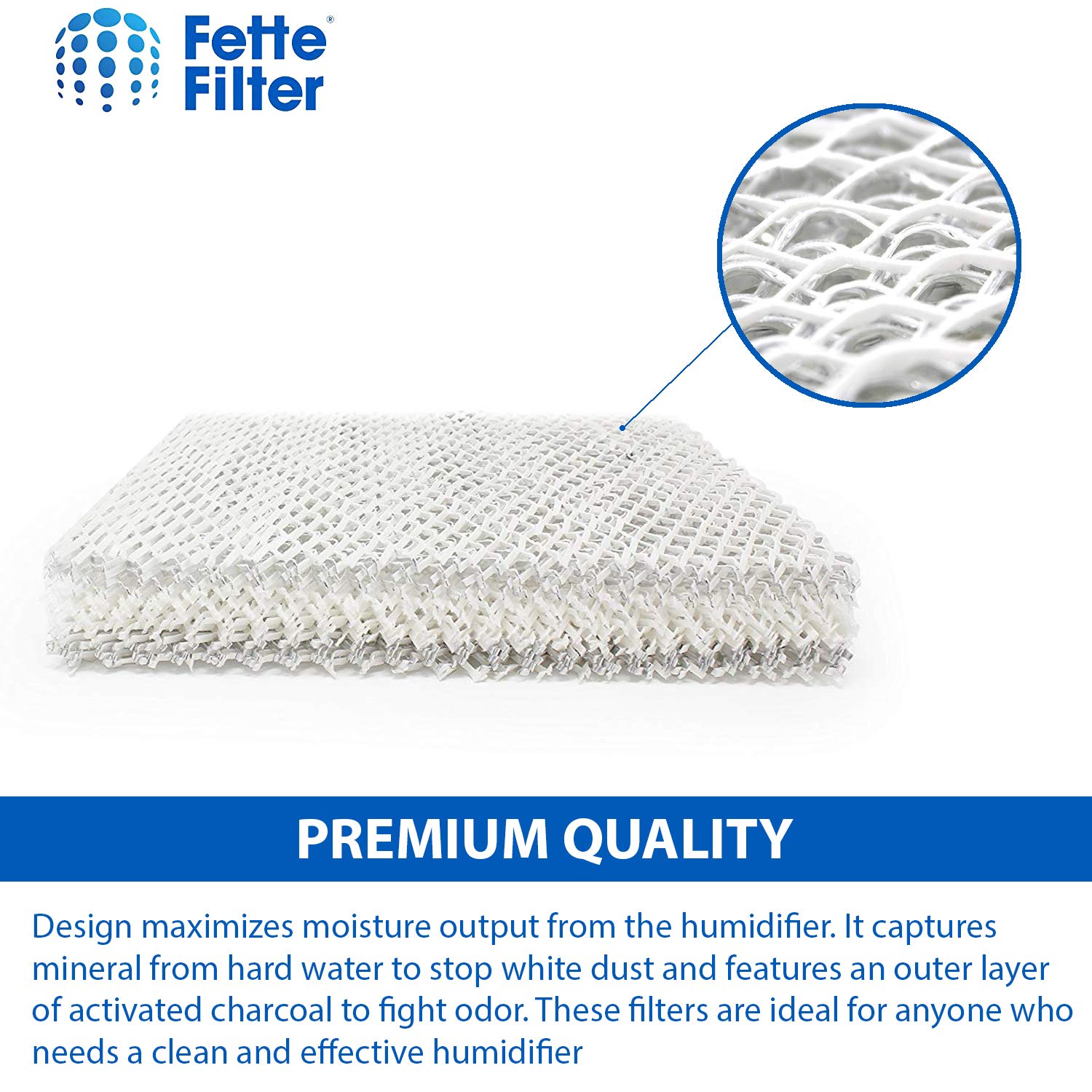 Fette Filter 2 Pack Whole House Humidifier Replacement Pads Compatible with Honeywell HC22P Also Compatible with Aprilaire Water Panel 10 Models 110 220 500 550 558 Humidifier