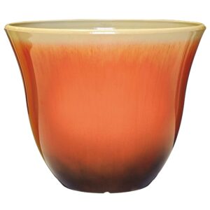 classic home and garden honeysuckle resin flower pot planter, tequila sunrise, 13"