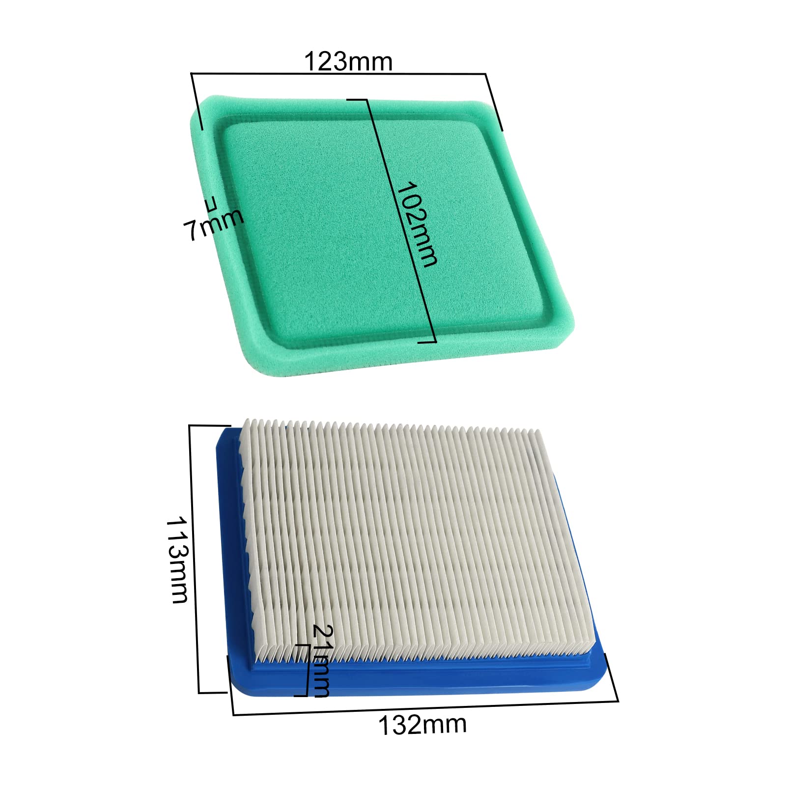 FLYPIG 491588S Air Filter Compatible with 491588 4915885 399959 493537 Toro 20332 625e 675ex 725ex 675 series parts TB110 TB130 TB210 TB230 LG491588JD Lawn Mower with 491435 493537 Pre Filter