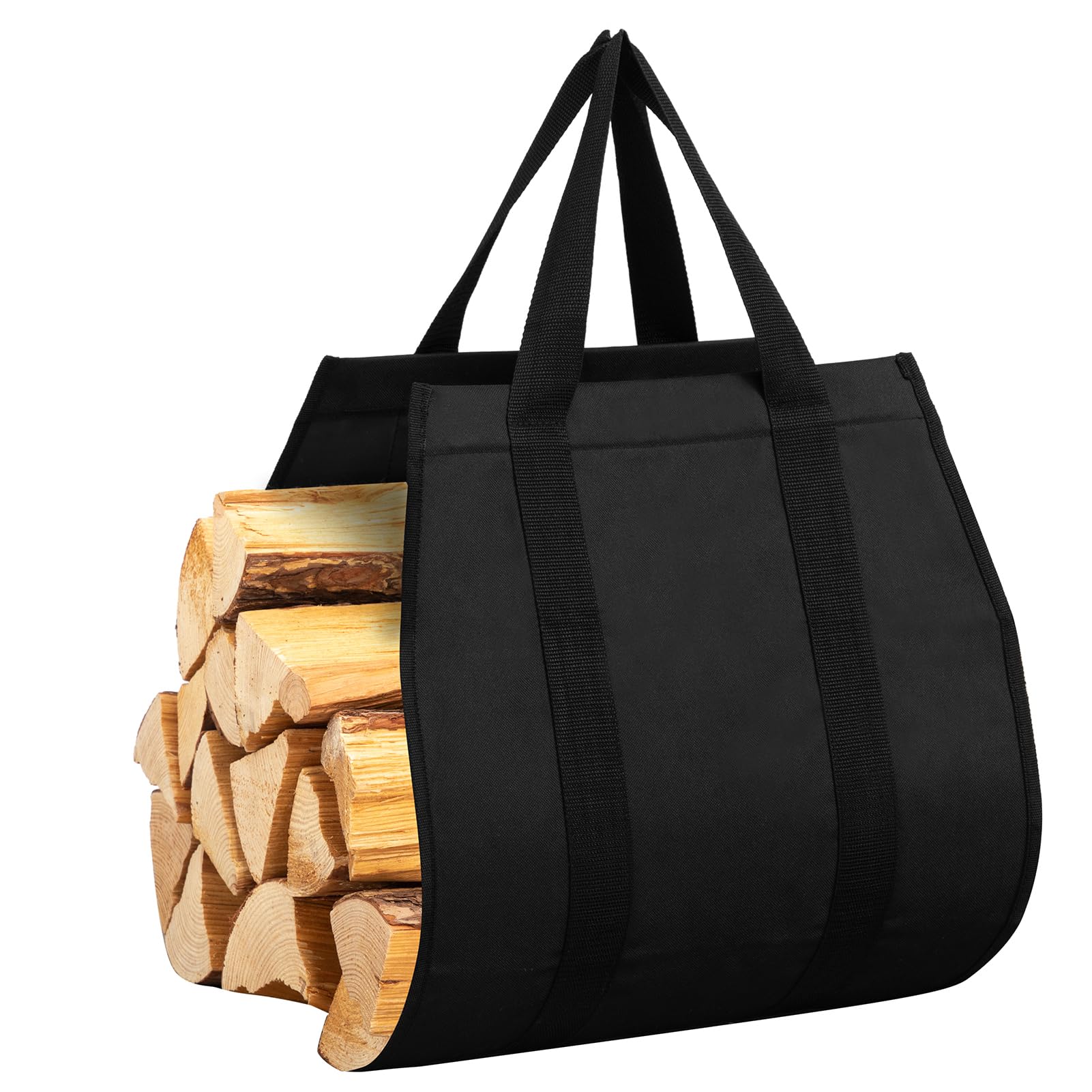 DOEWORKS Firewood Rack 18 Inch Fireplace Log Holder with Canvas Carrier