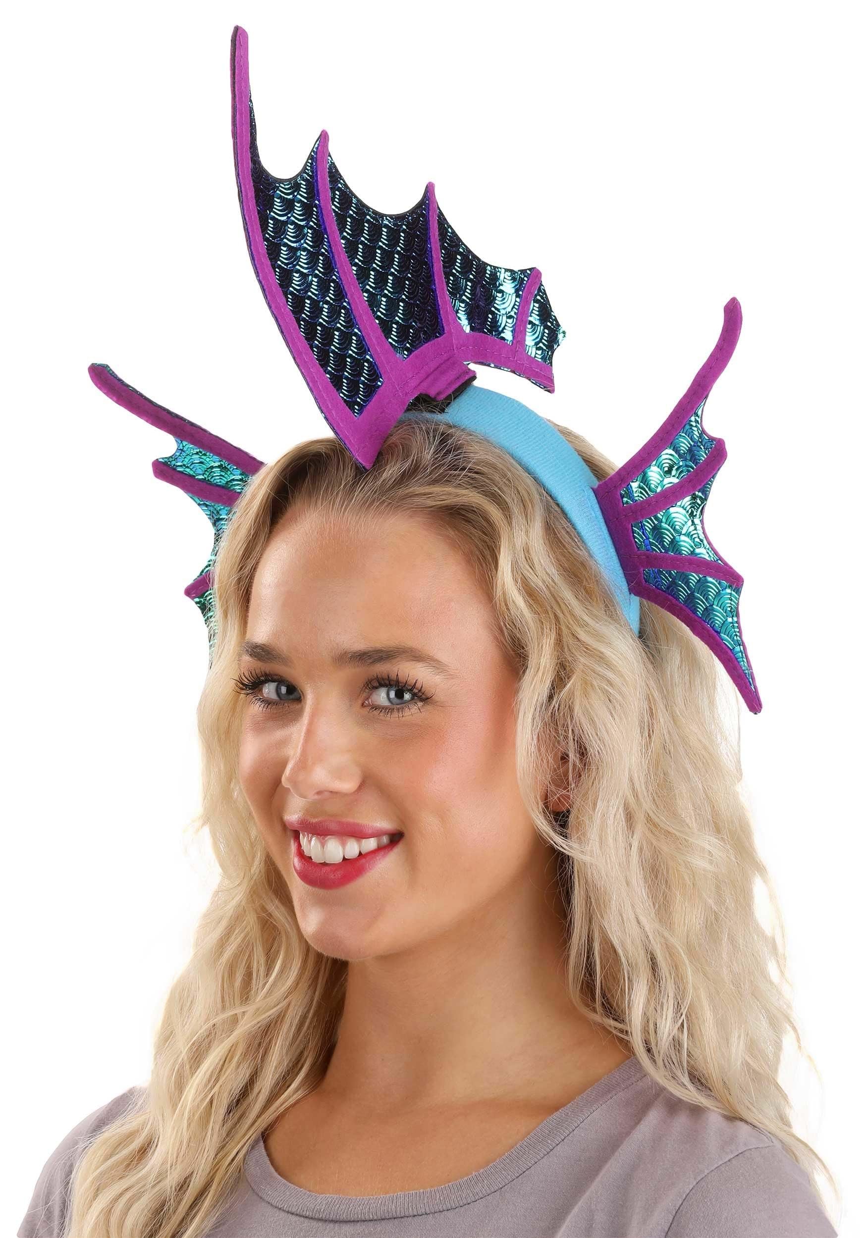 Seahorse Shimmer Sparkle Fin Headband - Velvet Fabric with Felt Wings, Lightweight and Comfortable