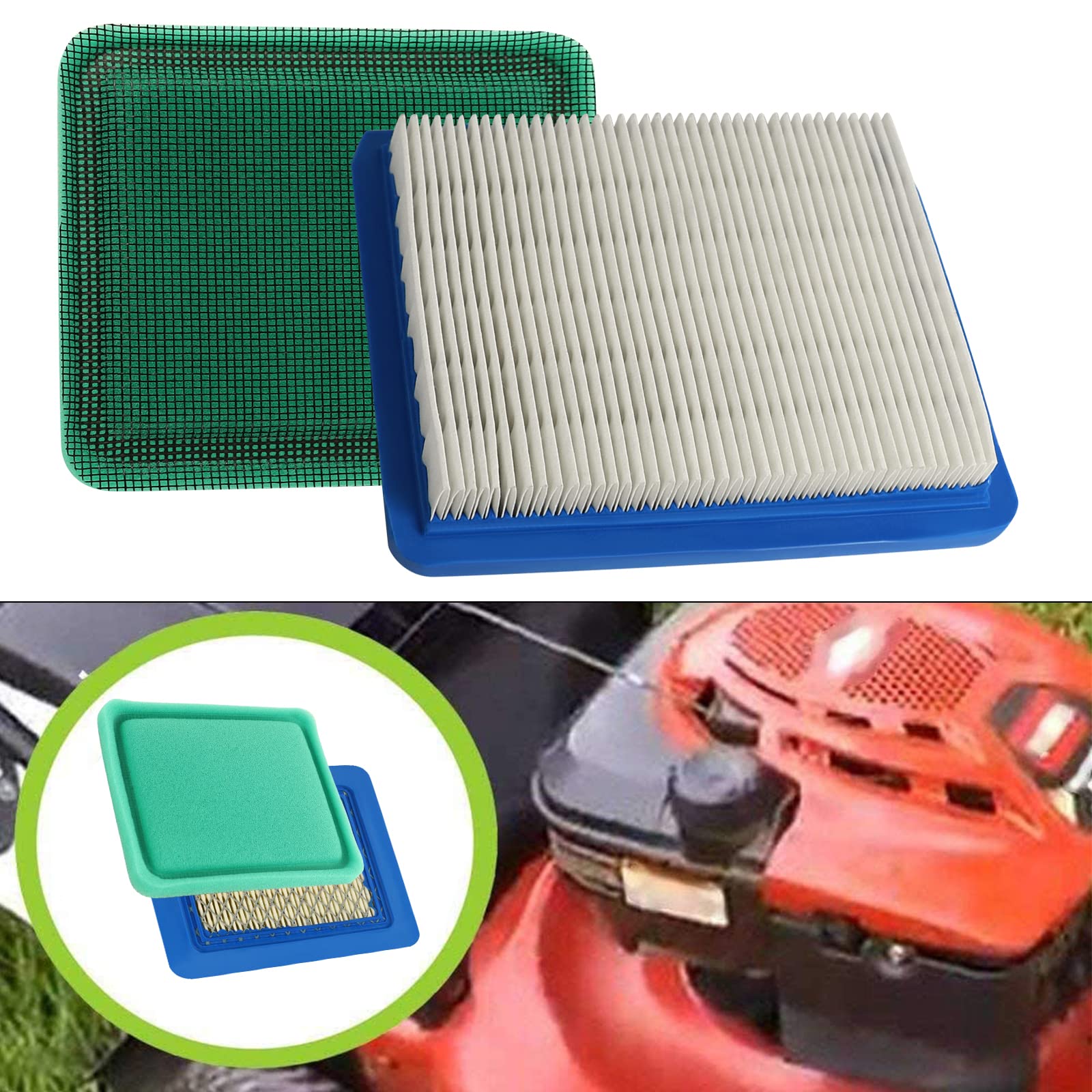 FLYPIG 491588S Air Filter Compatible with 491588 4915885 399959 493537 Toro 20332 625e 675ex 725ex 675 series parts TB110 TB130 TB210 TB230 LG491588JD Lawn Mower with 491435 493537 Pre Filter