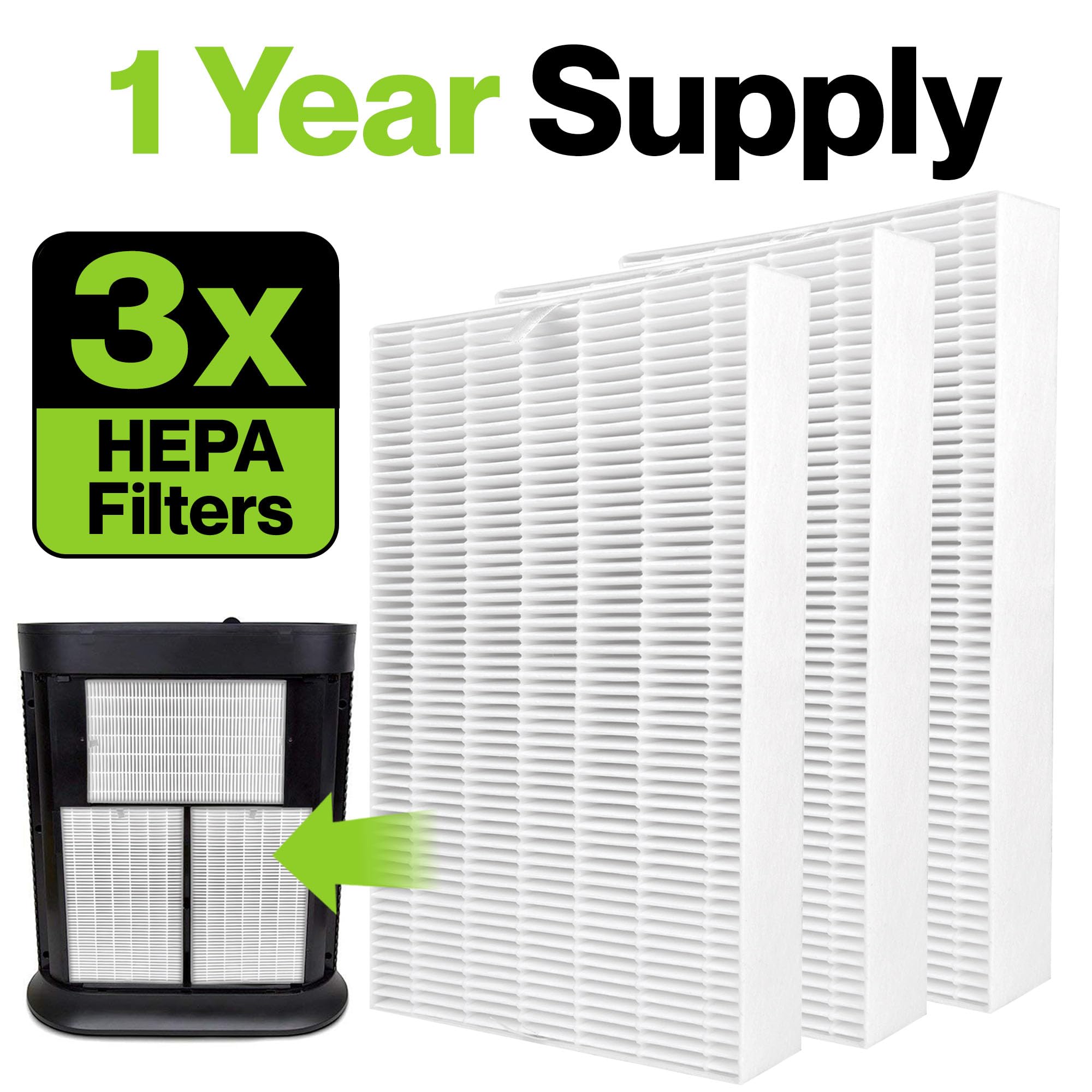 Durabasics 3 Pack of HEPA Filters Compatible with Honeywell Air Purifier Replacement Filters, Honeywell Air Purifier Filters, Honeywell Filter R, Honeywell HEPA Filter Replacement & Honeywell HPA300