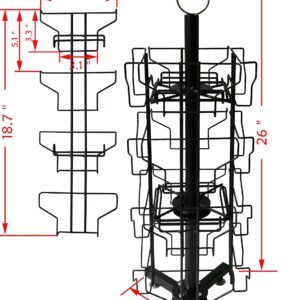 FixtrueDisplays Rotating Postcard/Greeting Card Display w/Sign Clip, 16 Horizontal Pockets (6x4") Pocket Size: 6"Wide X 4.9"High, 16 Pockets. - Black 11700