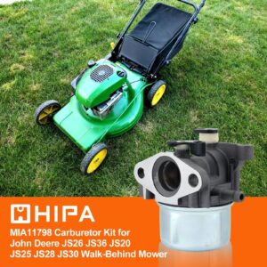 HIPA Carburetor for John Deere JS26 JS20 JS36 JS25 JS28 JS30 MIA11798 JS38 JM26 JM36 Mowmentum Walk-Behind Lawn Mower Replace MIA11798