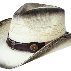 Queue Essentials Straw Cowboy Hat for Men Cowgirl Hat for Women Western Wide Brim Hat Hats - D