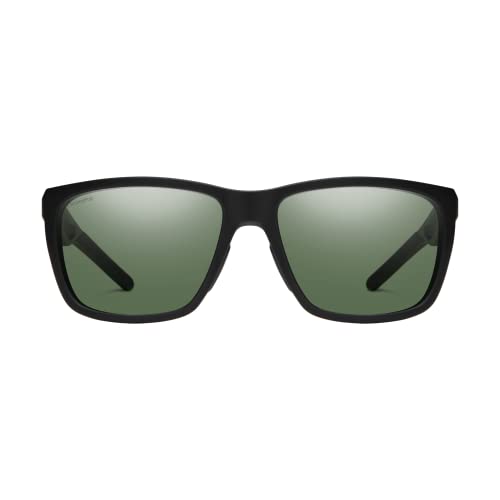 SMITH Longfin Sunglasses – Performance Sports Active Sunglasses for Watersports, Fishing & More – For Men & Women – Matte Black + Grey Green ChromaPop Polarized Lenses