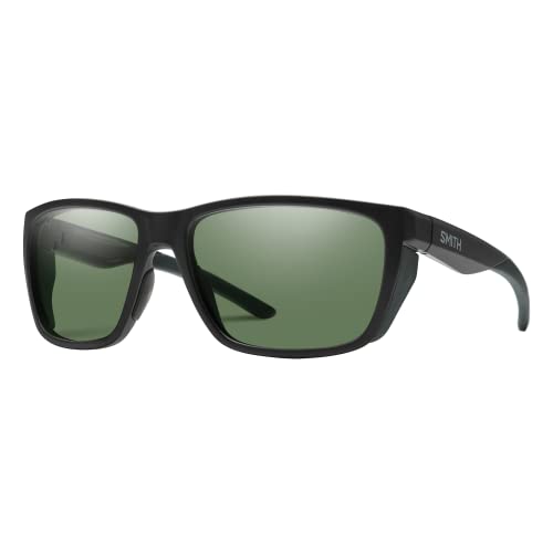 SMITH Longfin Sunglasses – Performance Sports Active Sunglasses for Watersports, Fishing & More – For Men & Women – Matte Black + Grey Green ChromaPop Polarized Lenses