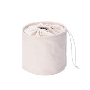 yonben tall purse organizer insert womens canvas round handbag organizer storage handbag purse organizer round cosmetic pouch bag bucket makeup bag (beige, l)