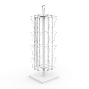 Up to 9.9" Wide 16 Adjustable Pockets Display Rack, Greeting Post Card Christmas Holiday Spinning Rack Stand. Pocket Size: 4.5-9.9" Wide X 5.8" Tall, 16 Pockets. 11602-L-DOUBLE-WHT-NPF