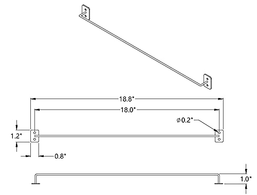 FixtureDisplays® 18"W Wall Mount Bracket Accessories for Greeting Card Post Card Calendars Magazine Display Rack White Bars Silver Pockets 11608-WHITE-NF