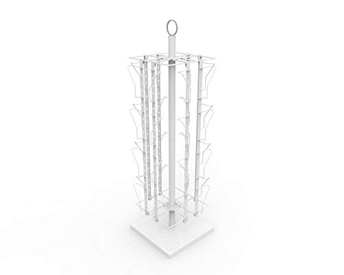 Up to 9.9" Wide 16 Adjustable Pockets Display Rack, Greeting Post Card Christmas Holiday Spinning Rack Stand. Pocket Size: 4.5-9.9" Wide X 5.8" Tall, 16 Pockets. 11602-L-DOUBLE-WHT-NPF